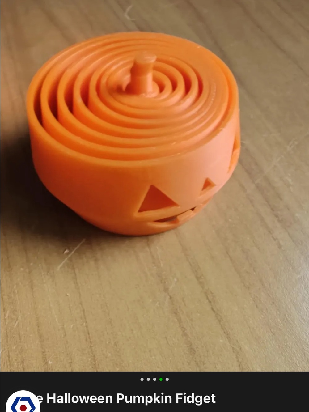 Orange Halloween Pumpkin Fidget Toy 3d printed